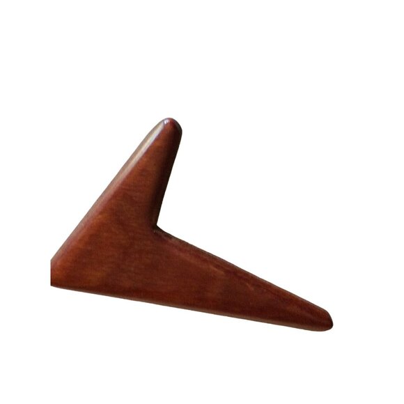 Vintage 1960s 70s Abstract Modernist Wood Brooch PIN Star Trek - Picture 2 of 3